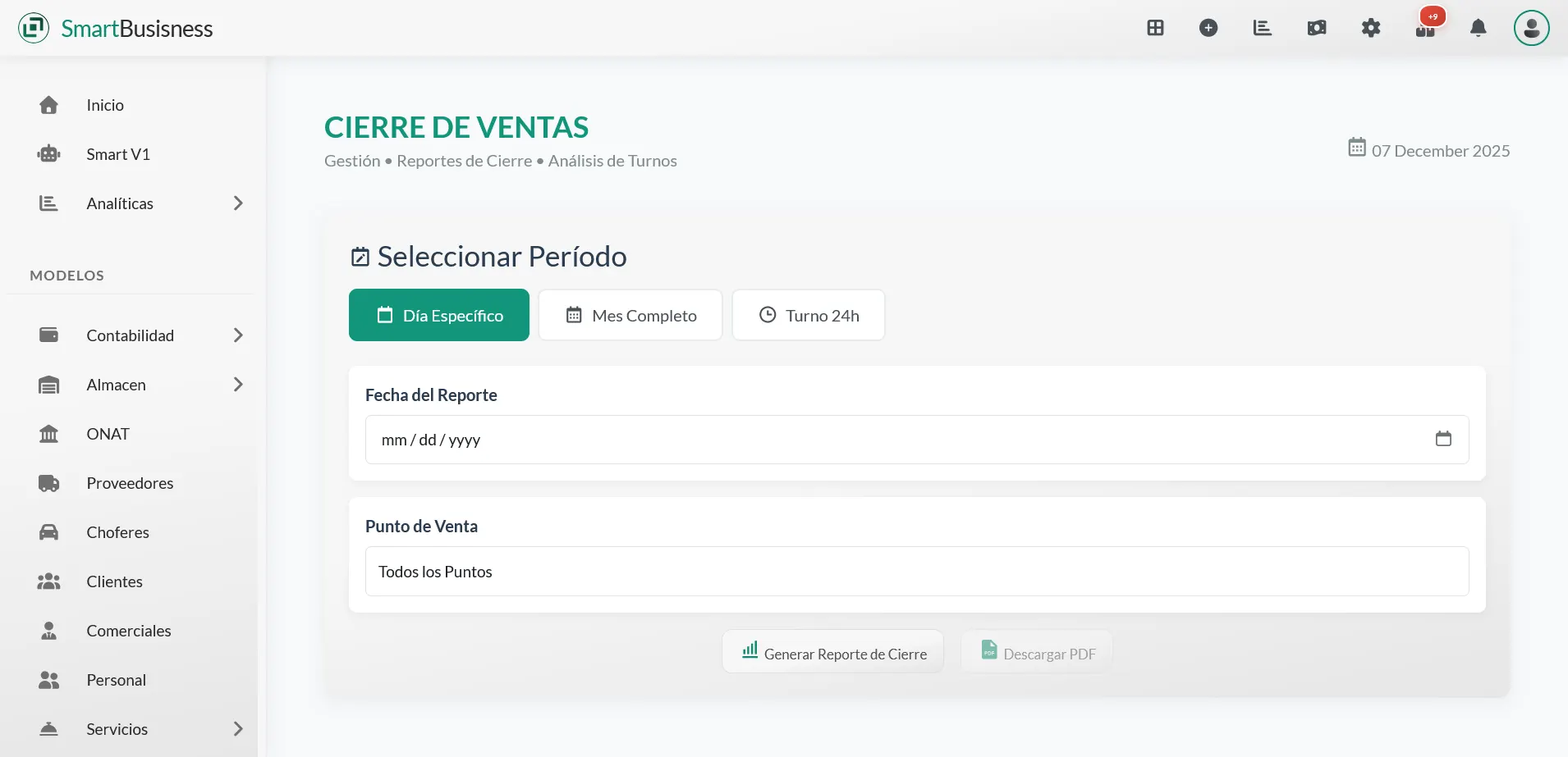 Reportes de Ventas Smart Business — control de ventas diarias
