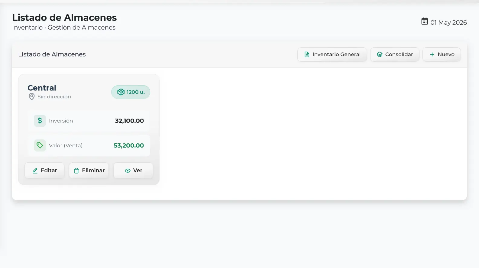 Módulo de Inventario Smart Business — control detallado de stock